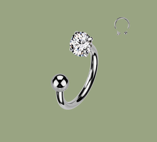 FERRO DI CAVALLO CON ZIRCONE E SFERA